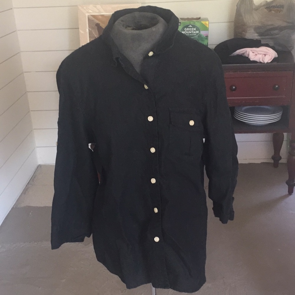 Talbots Black Linen Shirt